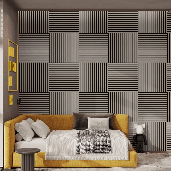 Панель Стеновая Акустическая Stella Comfort De Luxe Sandgrau 600х600х9 (уп.1шт.)