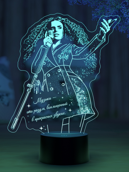 3D светильник  Светильник "Девушка с микрофоном (певица)"
