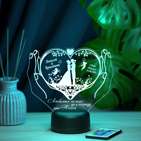 3D светильник  Светильник "Свадебная пара"