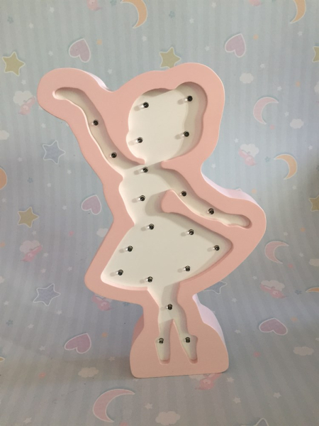 Детский ночник Балеринка "Нежно-розовый / Белый"