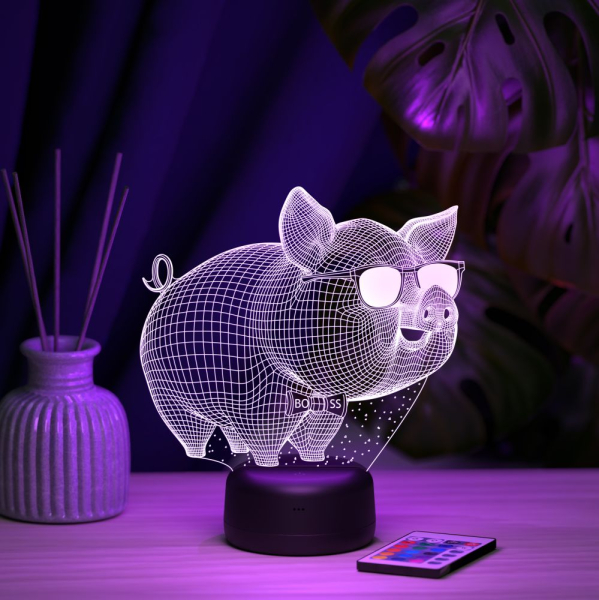 3D светильник  Светильник "Крутой поросенок"