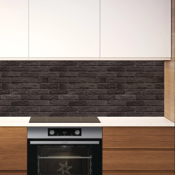 Кухонный фартук АБС Кирпич графитовый (600*3000*1,5мм) Stella
