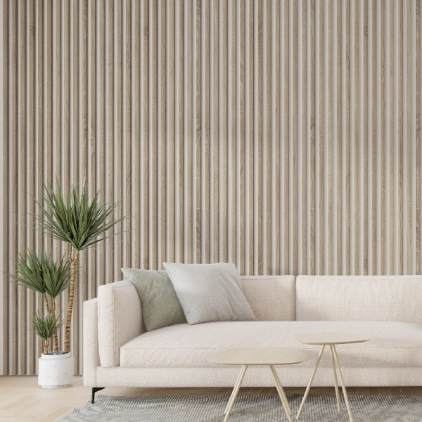 Рейка Интерьерная МДФ Stella Модель 12 Standart Дуб Сонома 2800х27х12 (упак.15шт.)