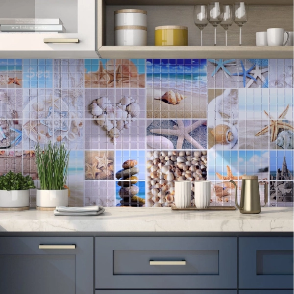 Панель ПВХ 0,3 мозаика Морской берег