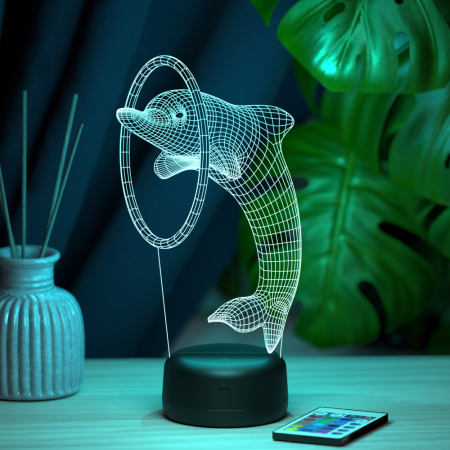 3D светильник  Светильник "Дельфин и кольцо"