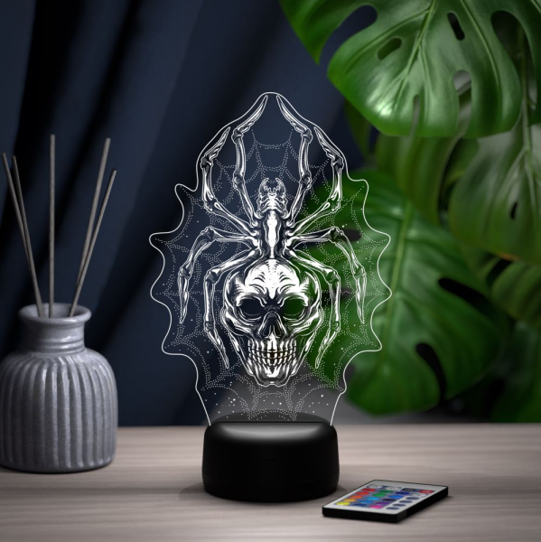 3D светильник  Светильник "Череп в паутине"