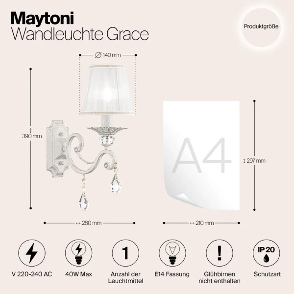 Настенный светильник (бра) Maytoni ARM247-01-G
