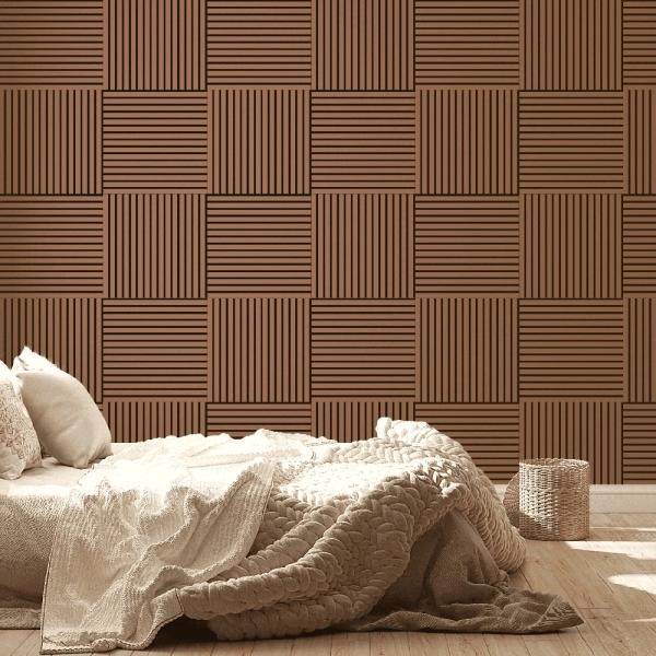 Панель Стеновая Акустическая Stella Comfort De Luxe Terracotta 600х600х9 (уп.1шт.)