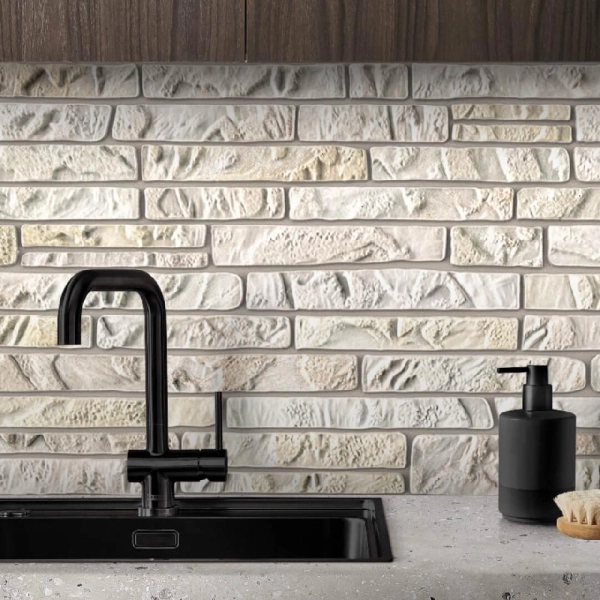 Панель ПВХ 0,3 мозаика Пластушка белая