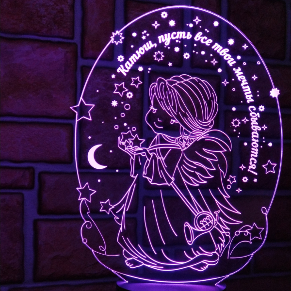 3D светильник  Ангелок