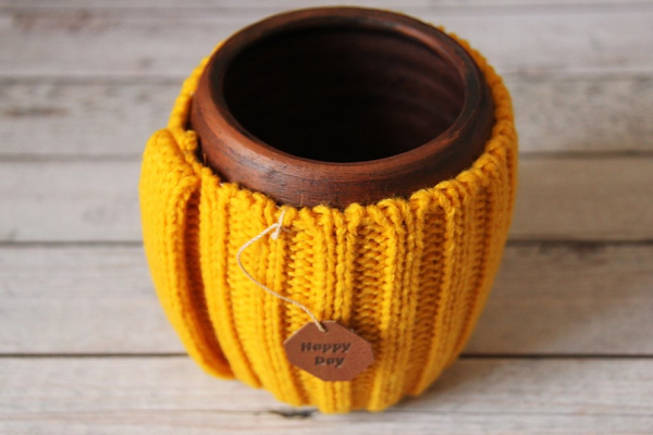 Вязаная кружка "Раф кофе"