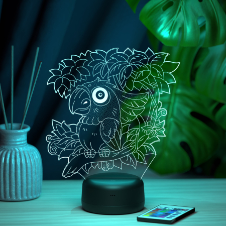 3D светильник  Светильник "Попугай на веточке"