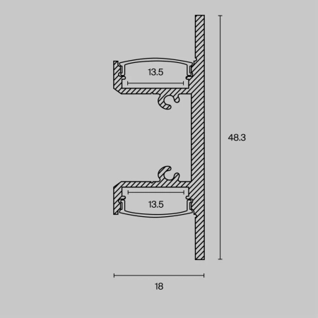Профиль Led Strip ALM-1848-B-2M