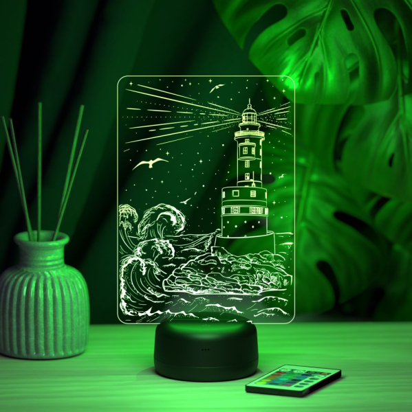 3D светильник  Светильник "Маяк и волны"