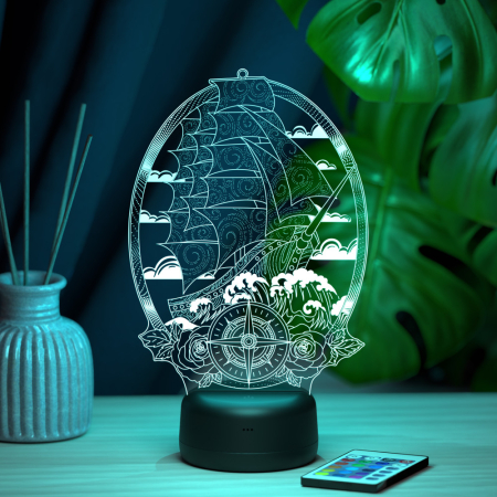 3D светильник  Светильник "Парусник Роза ветров"