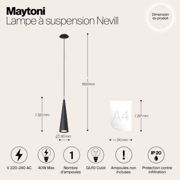 Подвесной светильник Technical P318PL-01B