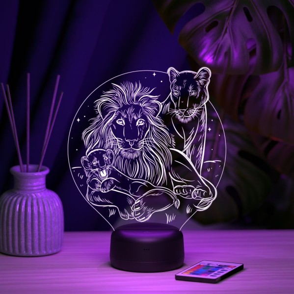 3D светильник  Светильник "Львиная семья"