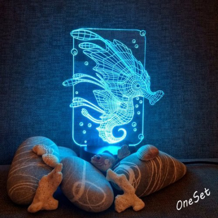Ночной 3d светильник Морской конёк
