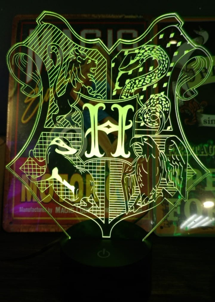 3D светильник  Герб школы Хогвартс (Гарри Поттер)