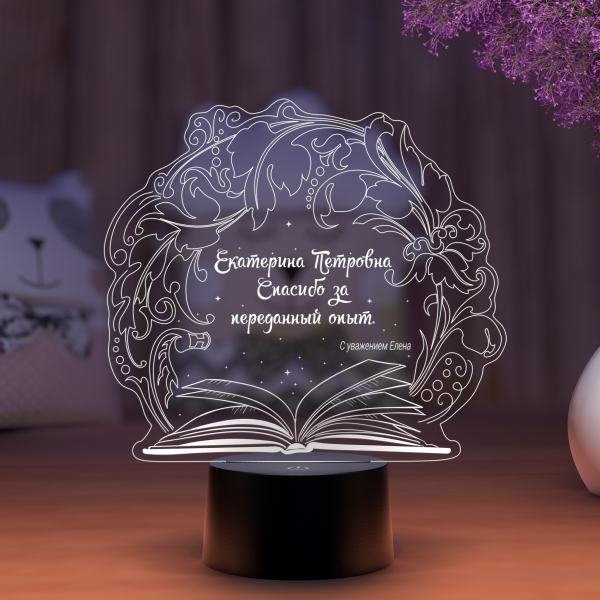 3D светильник  Светильник "Книга под веткой (Наставнику)"