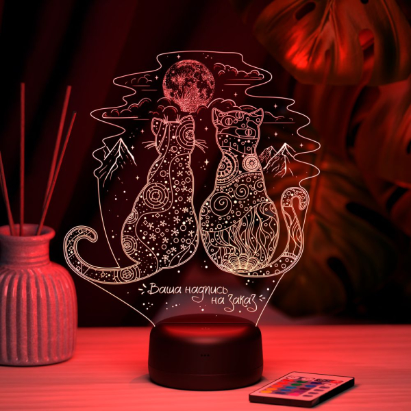 3D светильник  Светильник "Два кота"