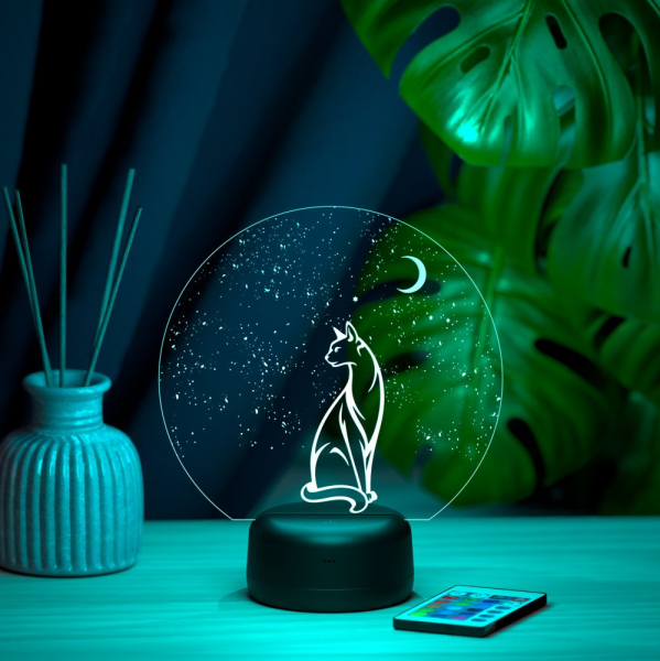 3D светильник  Светильник "Ночная кошка"