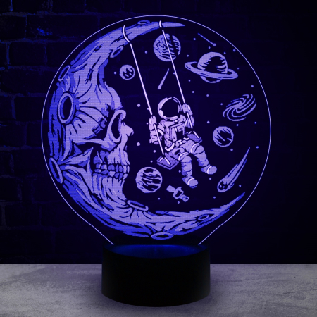 3D светильник  Космонавт на качелях