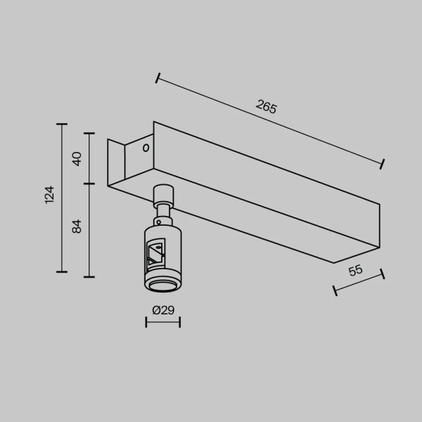 Комплектующие для систем освещения с токоведущими элементами Technical TRA156C-BB1-BS