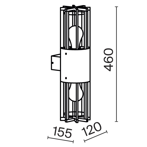 Уличный настенный светильник Outdoor O453WL-02GF