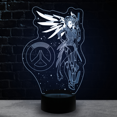 3D светильник  Ангел Овервотч (Mercy Overwatch)