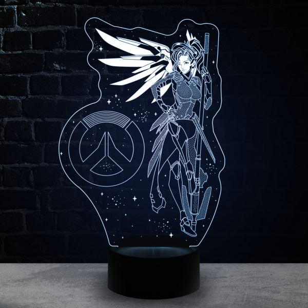 3D светильник  Ангел Овервотч (Mercy Overwatch)