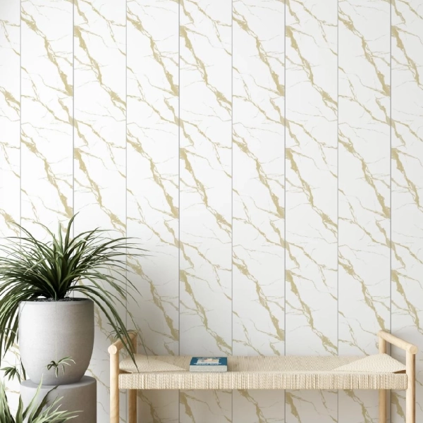 Панель ПВХ Мрамор Бьянко 671/1 2,6*0,25 Stella Slim 5мм Light (15)