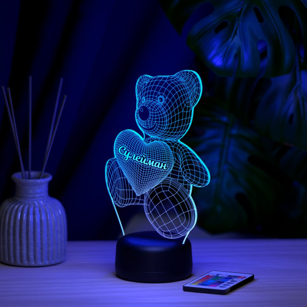 3D светильник  Светильник "Мишка с именем Сулейман"