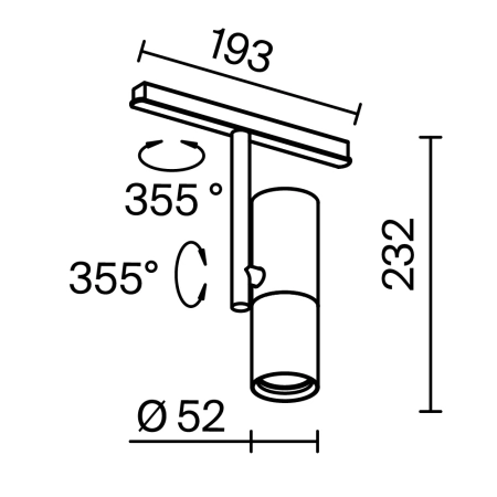 Трековый светильник Technical TR005-2-12W3K-B