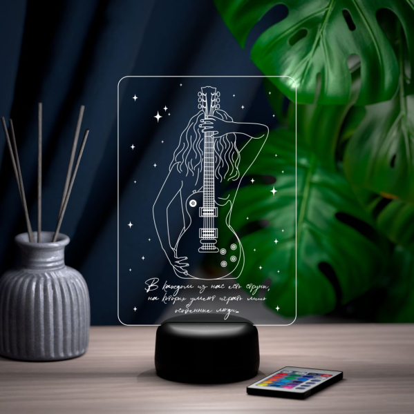3D светильник  Светильник "Девушка с гитарой"