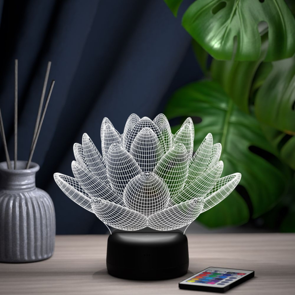 3D светильник  3д ночник "Лотос"