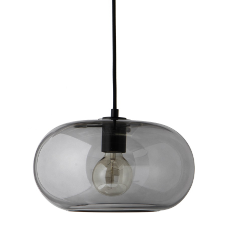 Лампа подвесная kobe, дымчатое стекло, черный цоколь, шнур 250 см