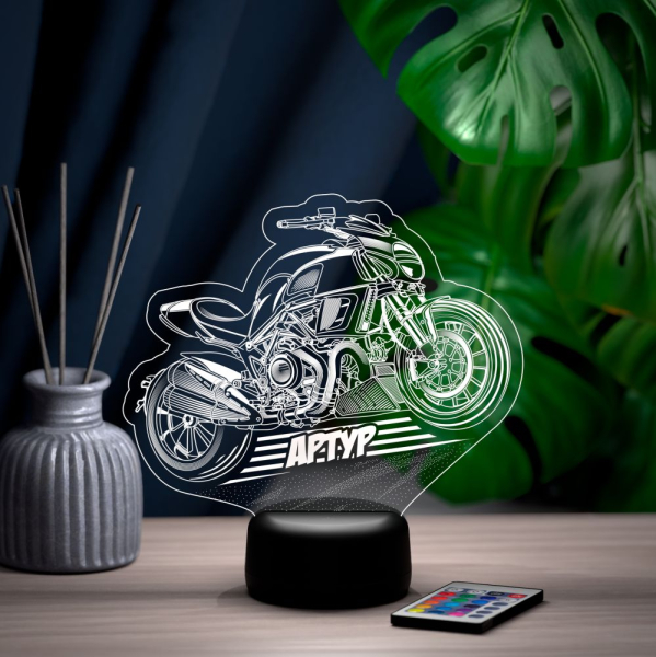 3D светильник  Светильник "Байк с именем Артур"