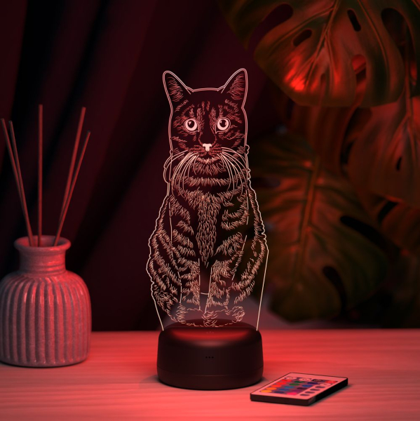 3D светильник  Светильник "Кот"