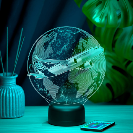 3D светильник  Светильник "Небесный дельфин - Airbus 320"