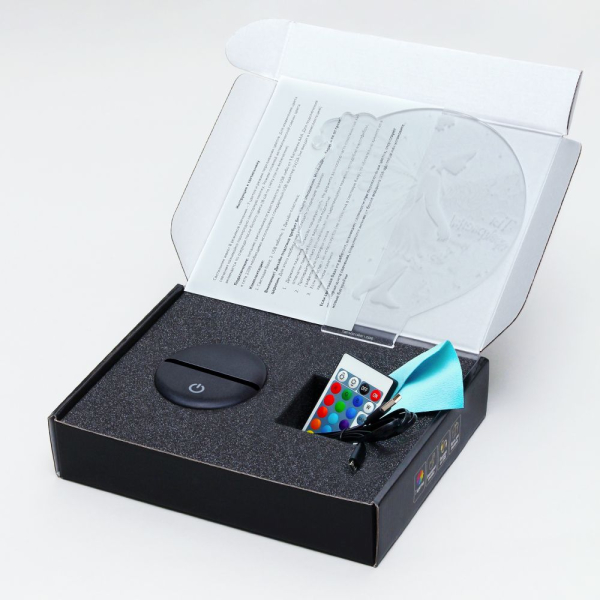 3D светильник  Светильник "Котенок с сердцем"