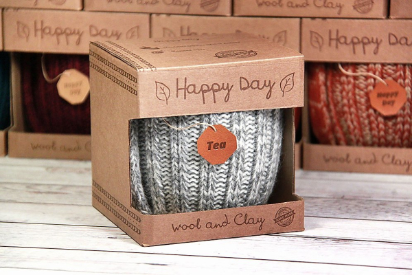 Вязаная кружка "Снежок"