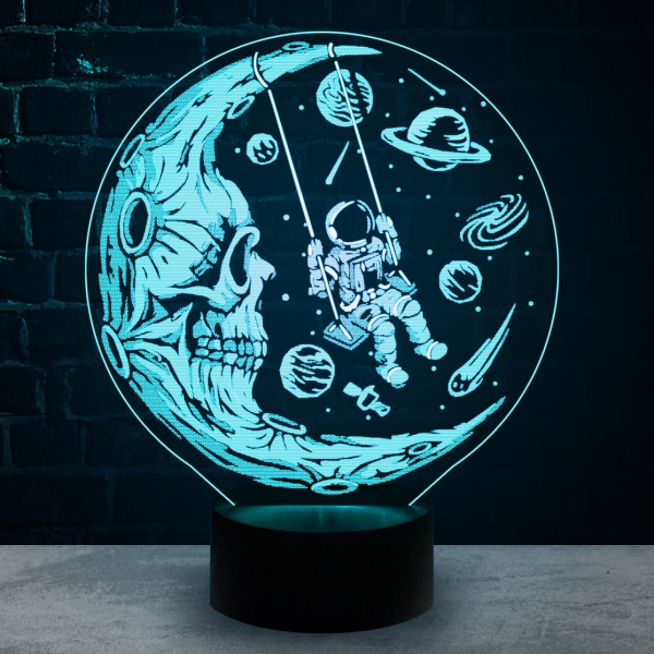 3D светильник  Космонавт на качелях