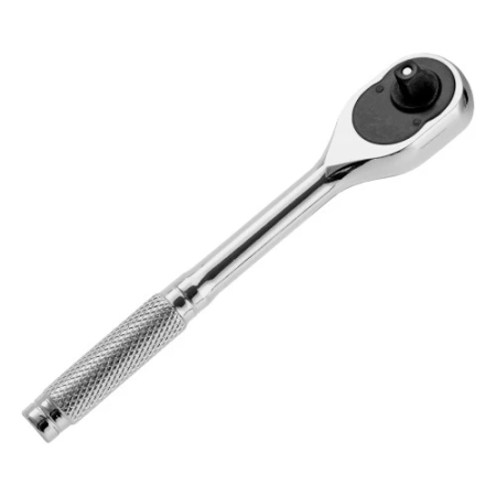 Ключ-трещотка 1/4", 45 зубьев, цельнометаллический, с быстрым сбросом, CrV, хром Сибртех