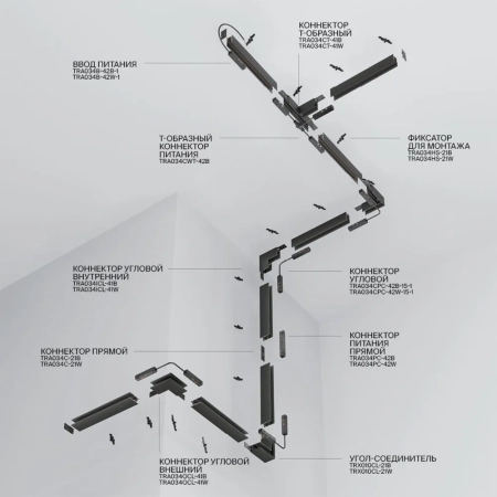 Шинопровод накладной/подвесной Technical TRX034-412B