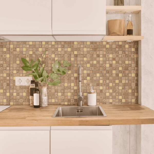 Панель ПВХ 0,3 мозаика Марокко бежевый STELLA