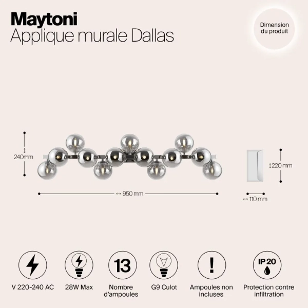 Настенный светильник (бра) Maytoni MOD547WL-13CH