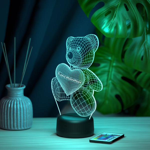 3D светильник  Светильник "Мишка с именем Константин"