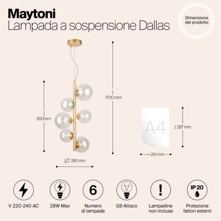Подвесной светильник Maytoni MOD545PL-06G