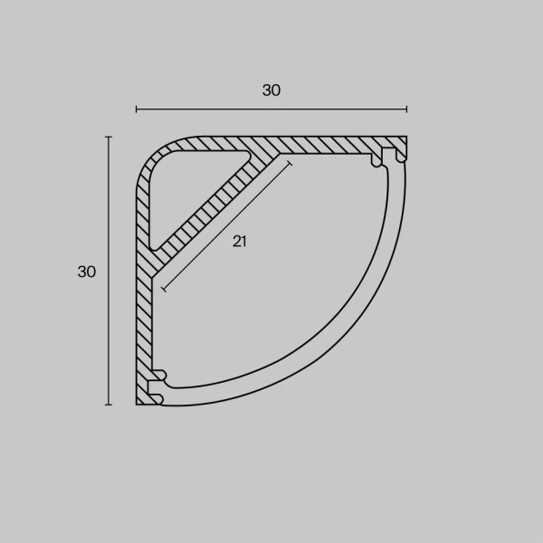 Профиль Led Strip ALM-3030B-S-2M